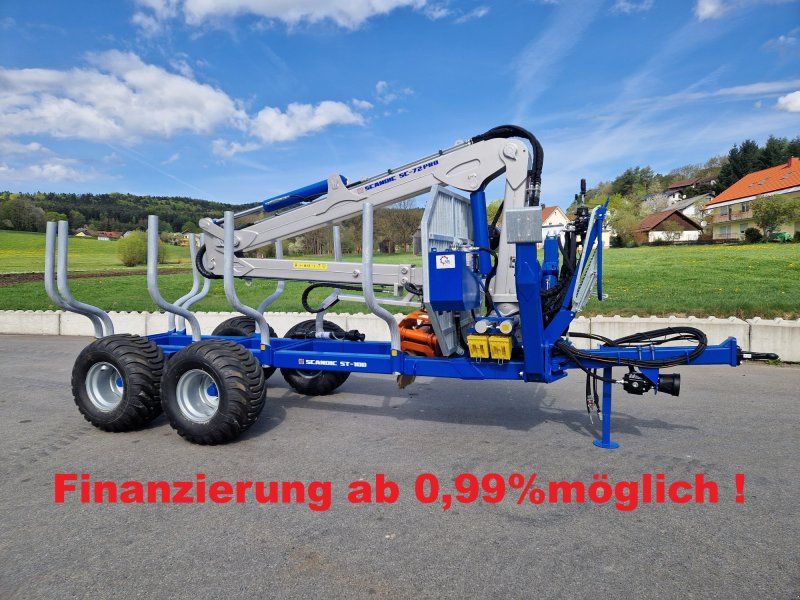 Scandic ST-10D Rückewagen 13t 7,9m Kran 850kg Hubkraft Druckluft