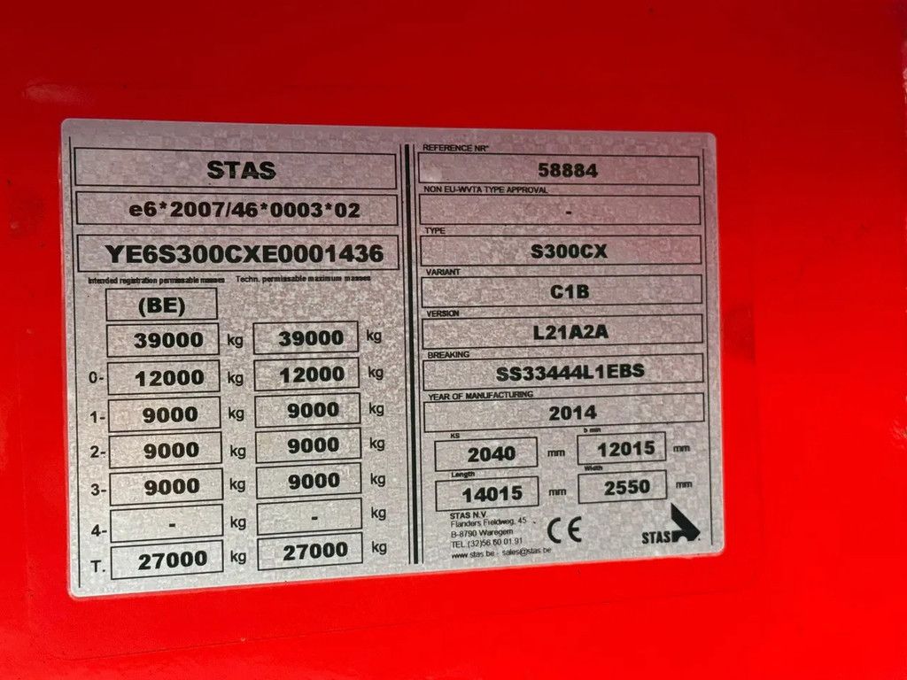 Stas S300CX 82m3!! Vol alu kipper SAF Graanluiken