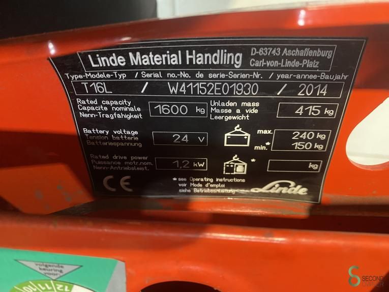 Hubwagen Elektrisch Linde T16L 2014
