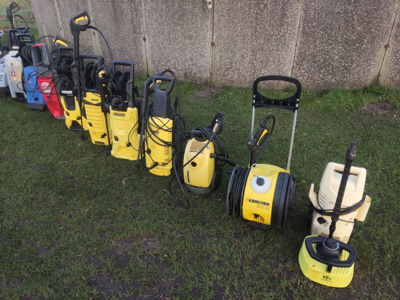 16 hogedrukreinigers (Kranzle, Karcher, etc.), ingeruild.