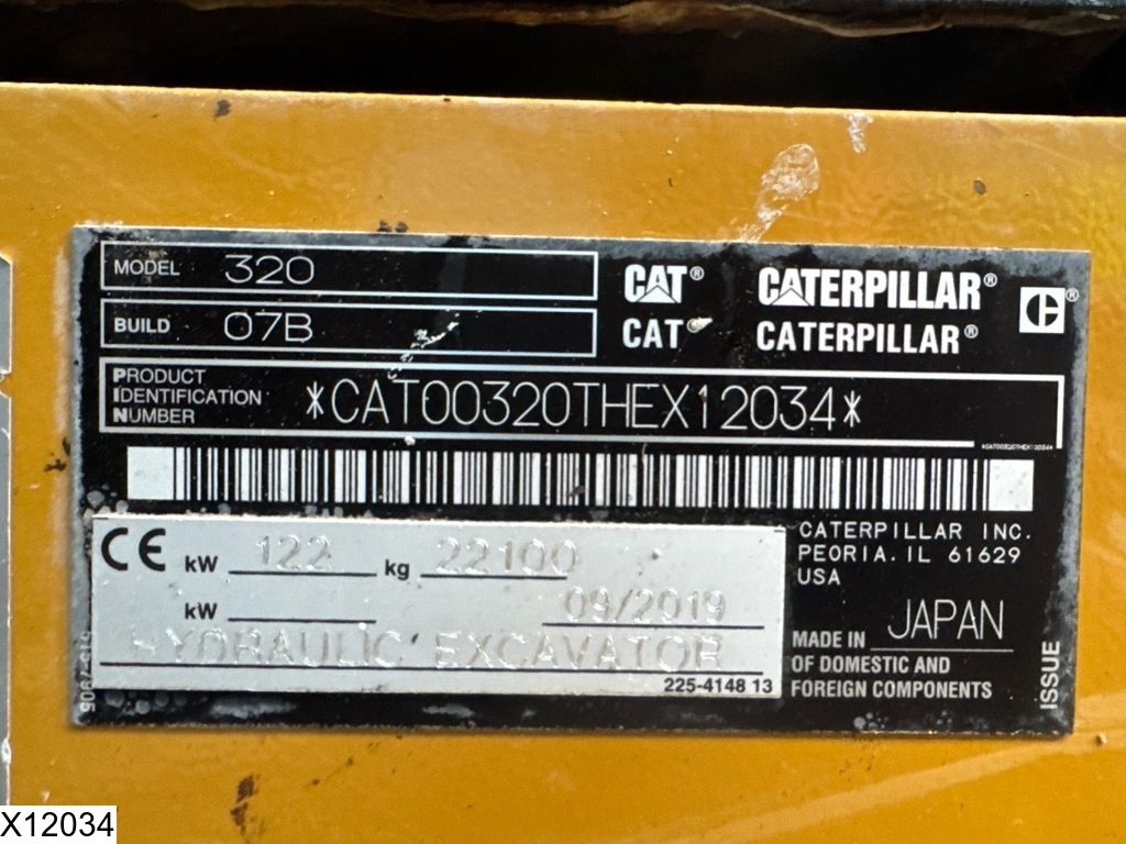 Caterpillar 320 07B 122 kW, Crawler excavator, Overpressure unit