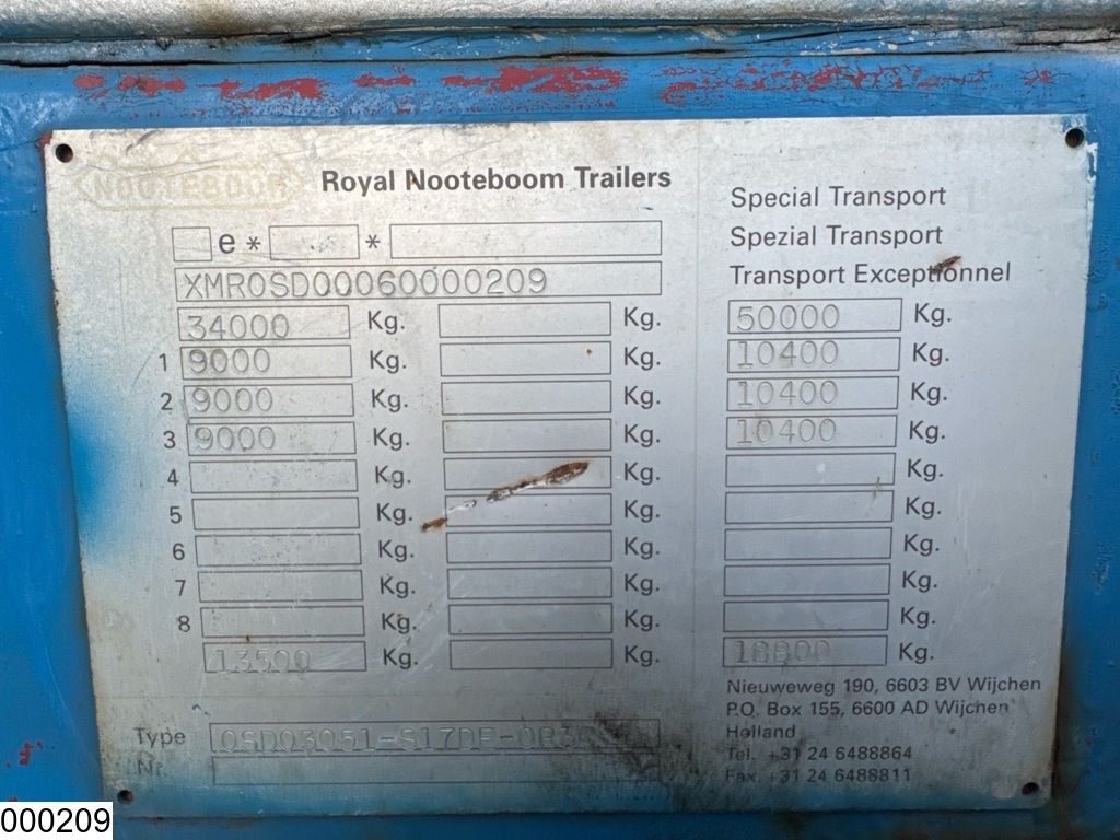 Nooteboom Lowbed 34.000Kg, Steering axle