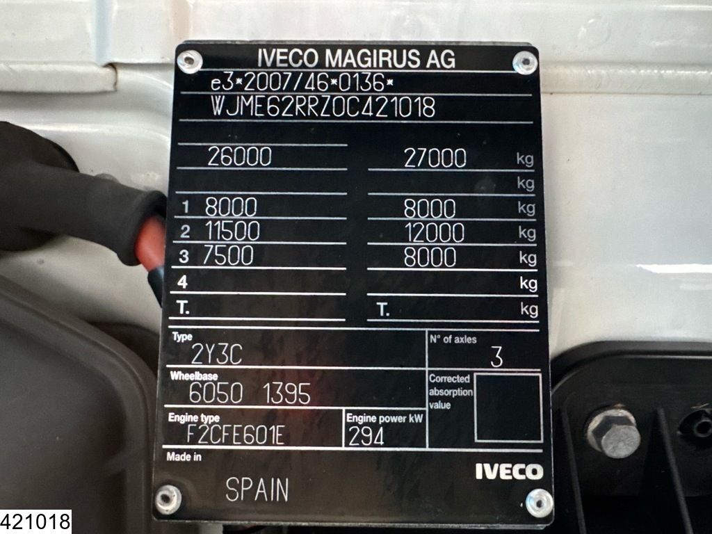 Iveco Stralis 400 CNG 6x2, EURO 6, Retarder, Cryofridge, Dhollandia