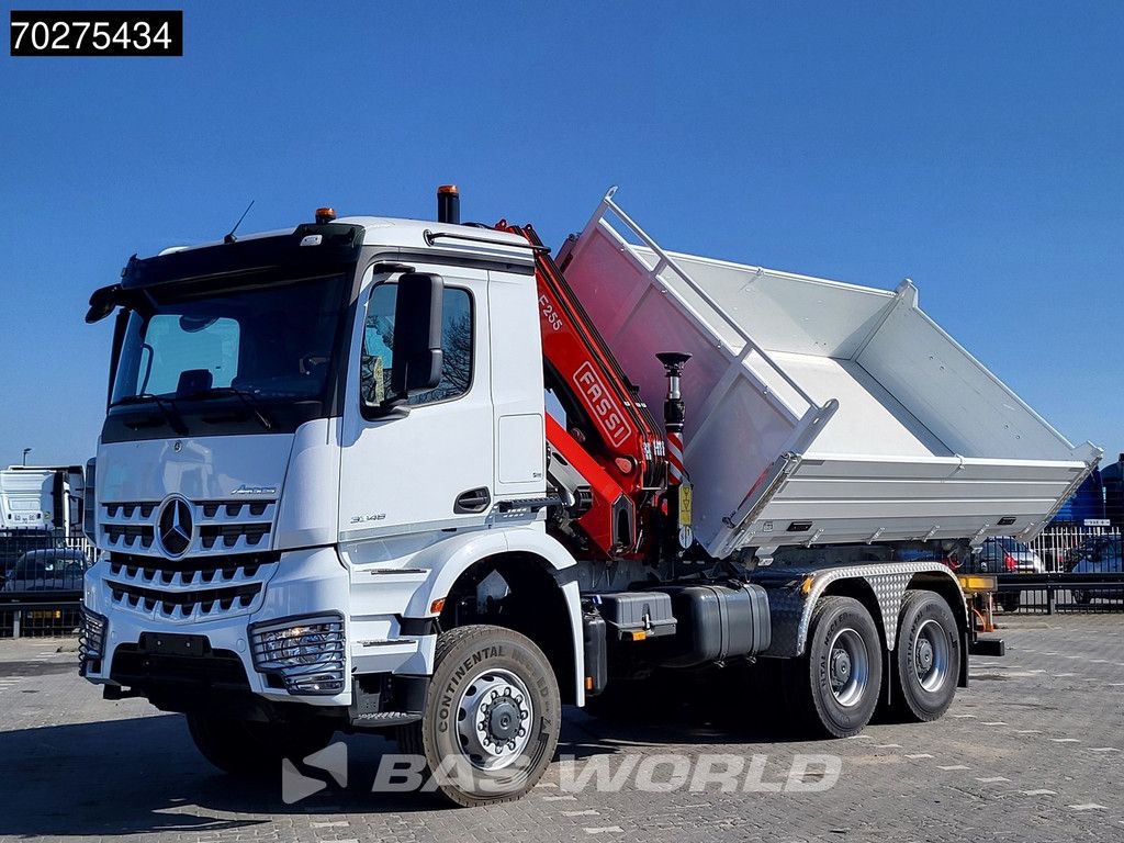 Mercedes Arocs 3348 6X6 NEW Fassi F255A.2.24 Kran Crane 3-way tipper Navi Euro 6