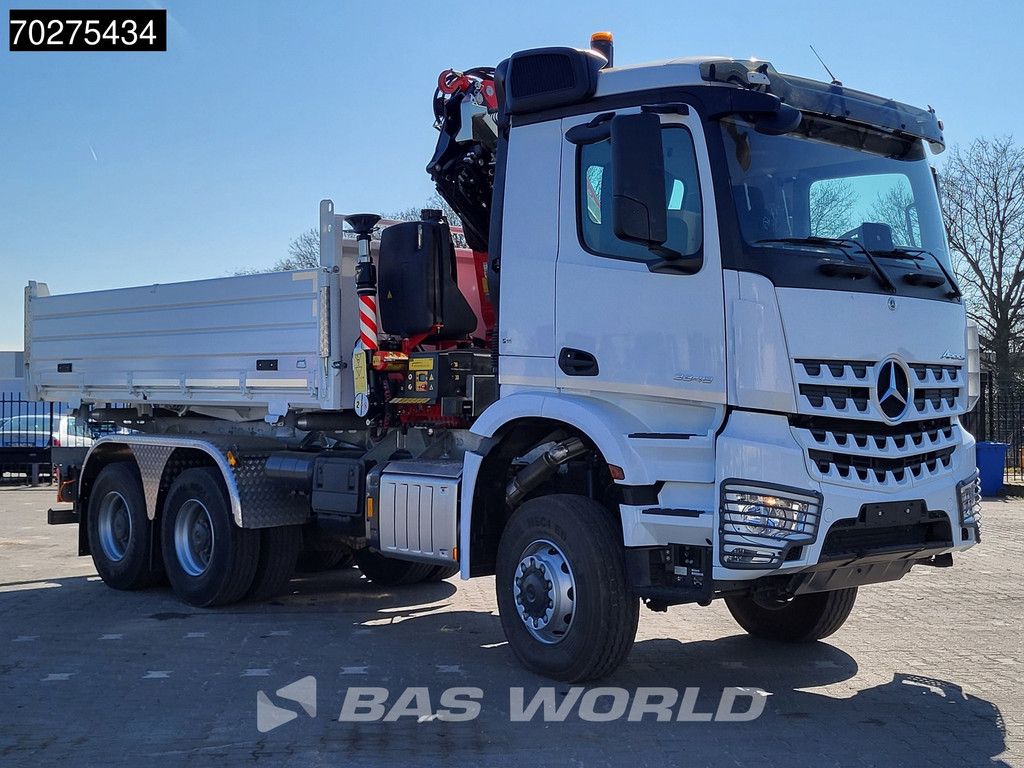 Mercedes Arocs 3348 6X6 NEW Fassi F255A.2.24 Kran Crane 3-way tipper Navi Euro 6
