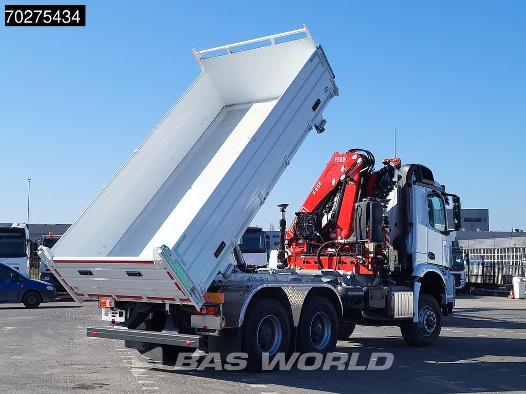 Mercedes Arocs 3348 6X6 NEW Fassi F255A.2.24 Kran Crane 3-way tipper Navi Euro 6