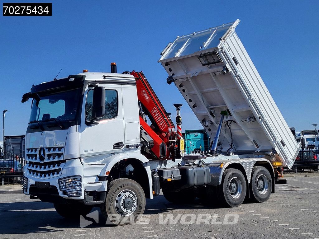 Mercedes Arocs 3348 6X6 NEW Fassi F255A.2.24 Kran Crane 3-way tipper Navi Euro 6