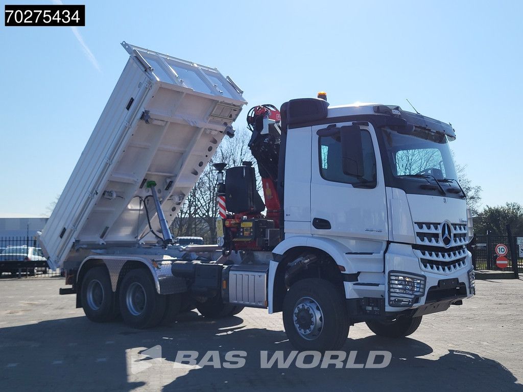 Mercedes Arocs 3348 6X6 NEW Fassi F255A.2.24 Kran Crane 3-way tipper Navi Euro 6