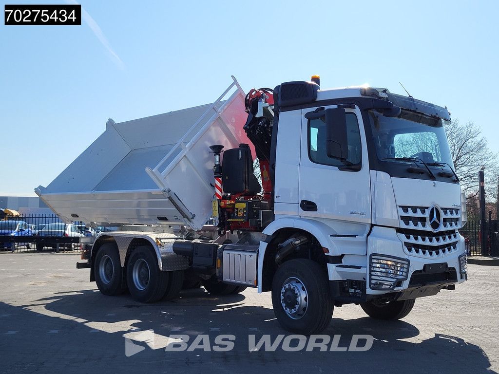 Mercedes Arocs 3348 6X6 NEW Fassi F255A.2.24 Kran Crane 3-way tipper Navi Euro 6