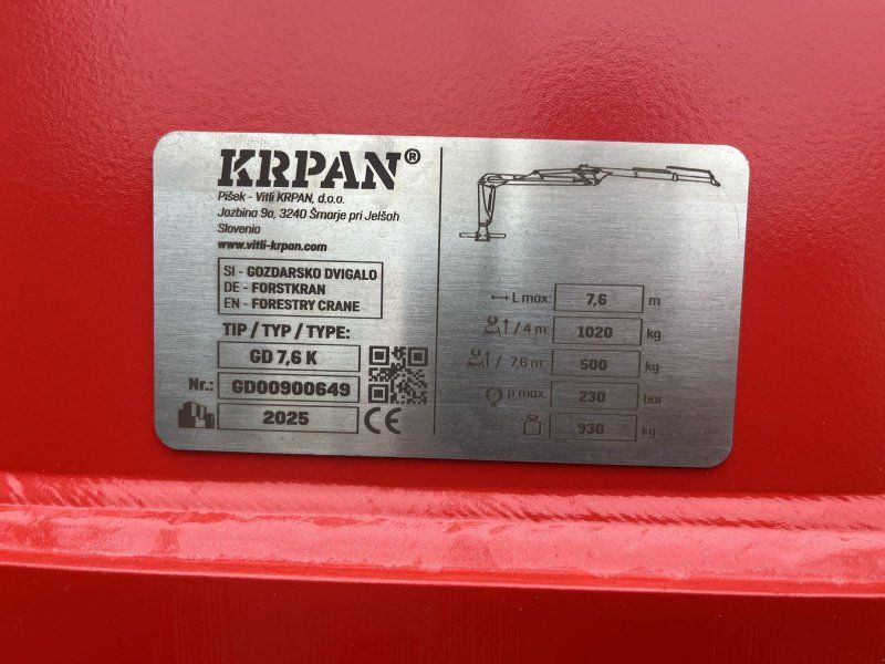 Krpan Forst GP 8 DF mit Forstkran GD 7,6 K