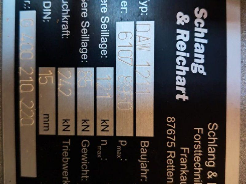 Schlang & Reichart Steckanbauwinde DAW 1211  PRIVERKAUF