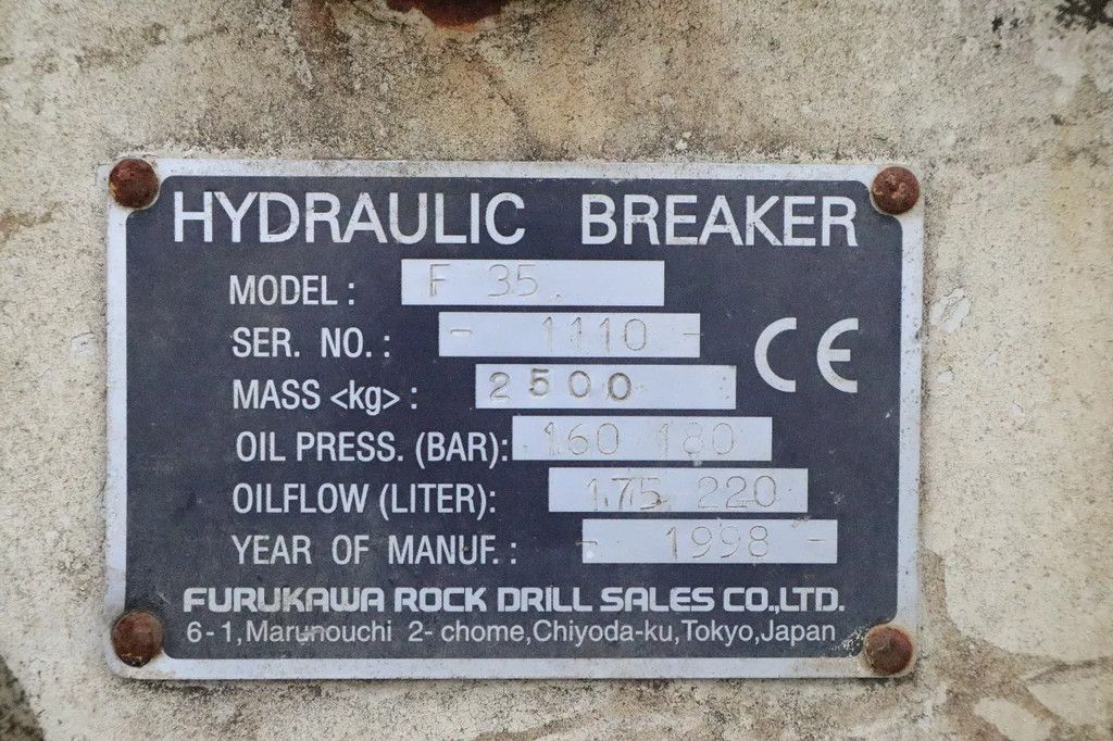 Furukawa F35 HAMMER | S70 | 25 TO 40 TON | HYDRAULIC BREAKER