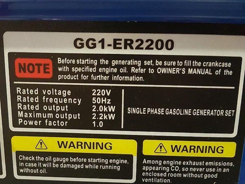 1-Phasen Benzin 2,2Kw 230V neu