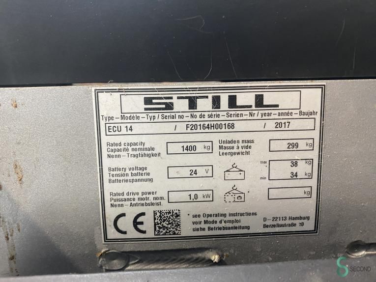 Pallet trucks Electric Still ECU14 2017