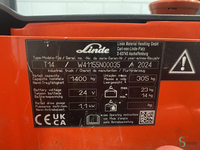 Pallet trucks Electric Linde T14 2024
