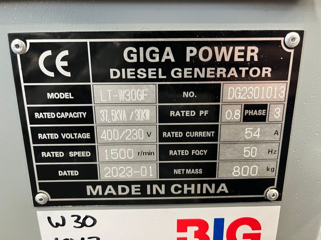 Giga power LT-W30GF 37.5 kVA silent generator