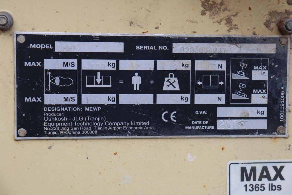 Schaarlift JLG 6RS Elektrisch 7.8m 2016