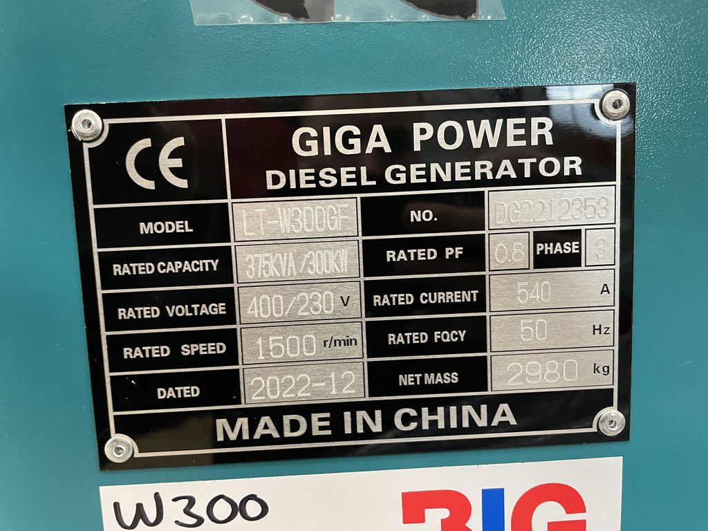 Giga power LT-W300GF 375 kVA silent generator