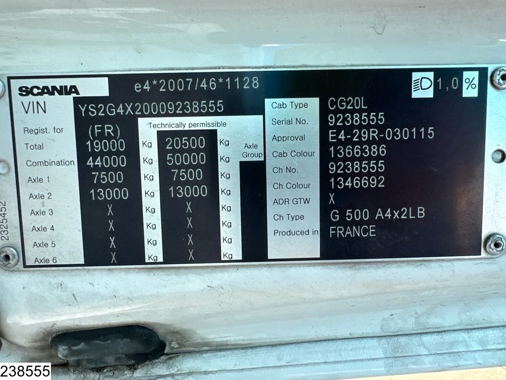Scania G 500 EURO 6, PTO, LOHR, Standairco