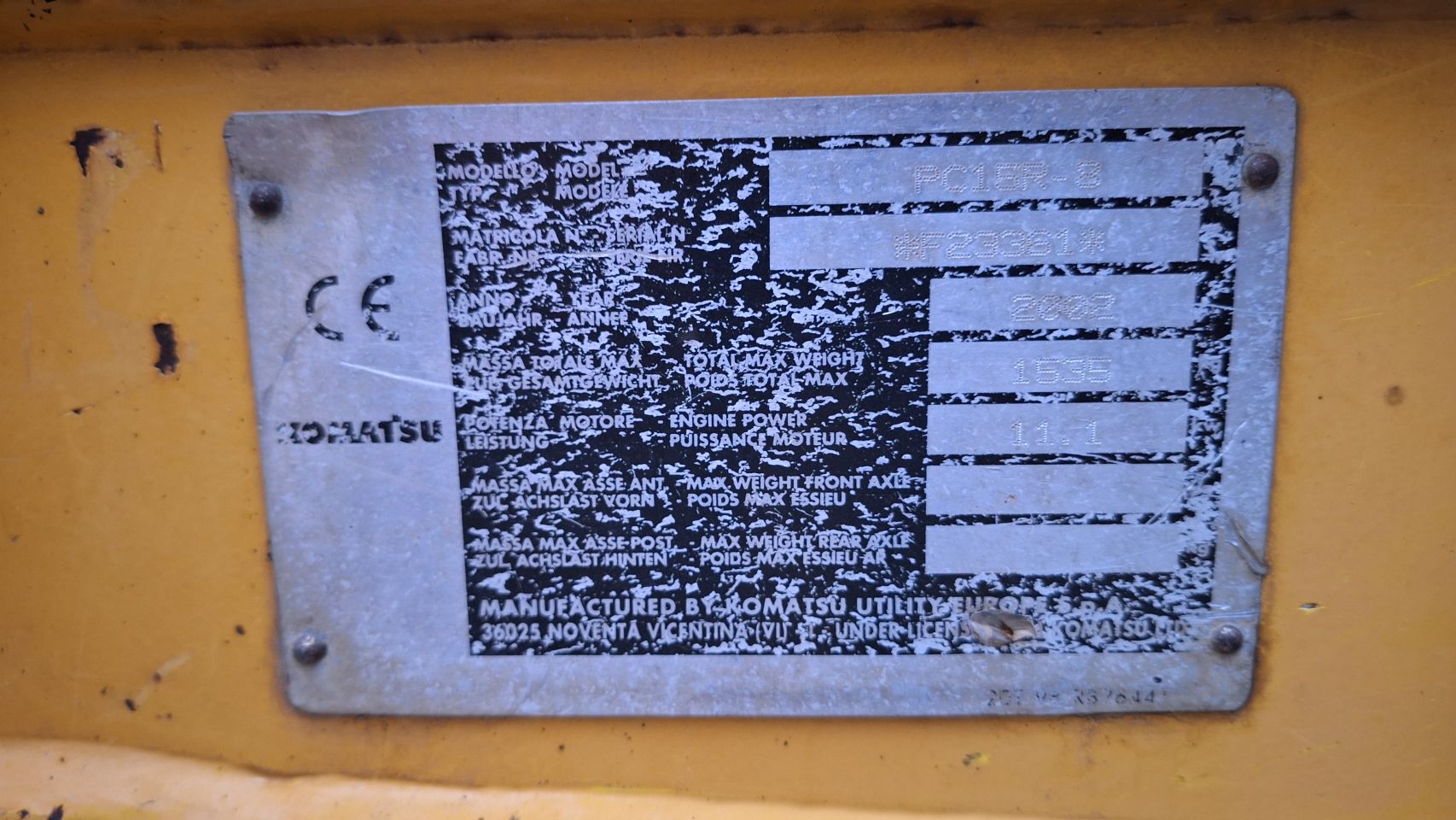 Minigraver Komatsu PC15