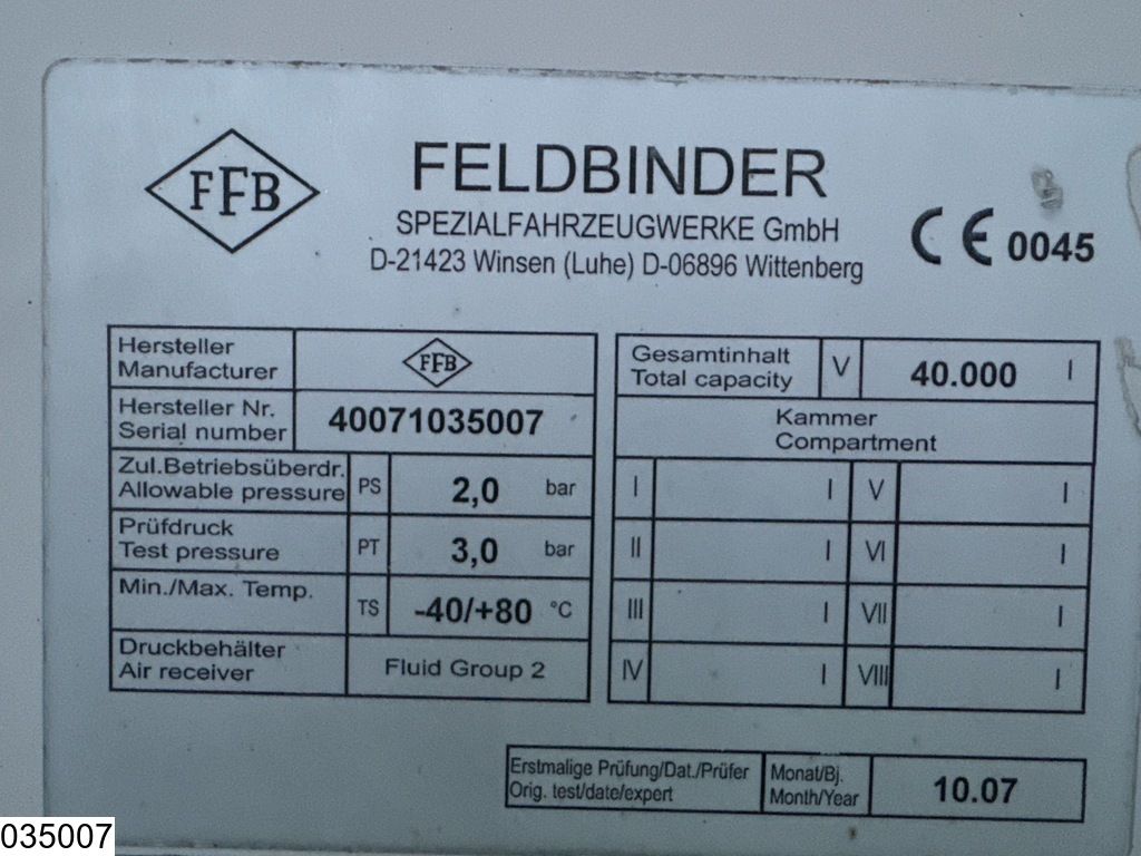 Feldbinder Silo 40.000 Liter, 3 Comp