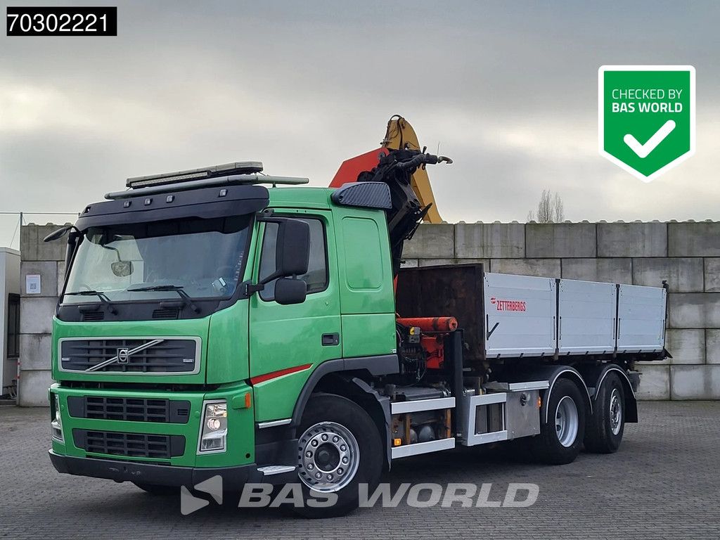 Volvo FM FM 340 6X2 Palfinger PK23002 Crane 10m3 3-way tipper Lift+steering axle Euro 5