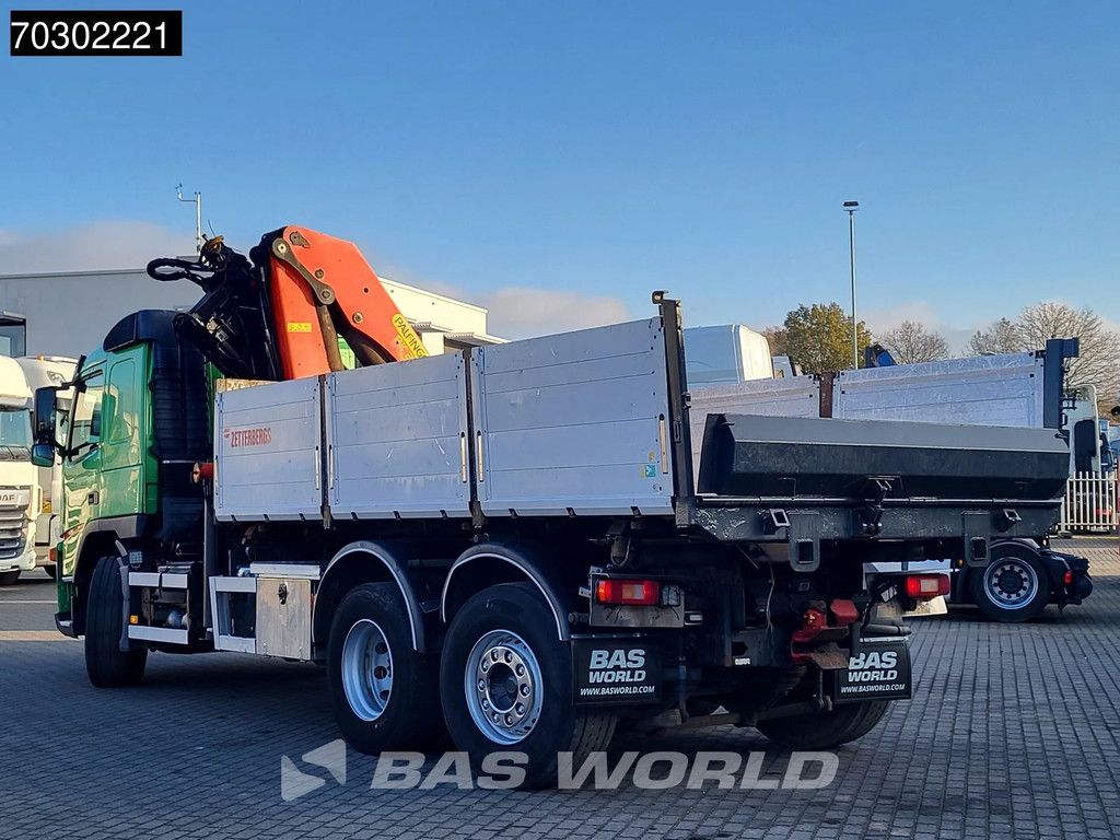 Volvo FM FM 340 6X2 Palfinger PK23002 Crane 10m3 3-way tipper Lift+steering axle Euro 5
