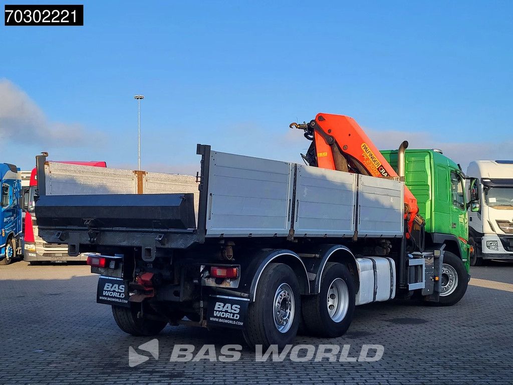 Volvo FM FM 340 6X2 Palfinger PK23002 Crane 10m3 3-way tipper Lift+steering axle Euro 5
