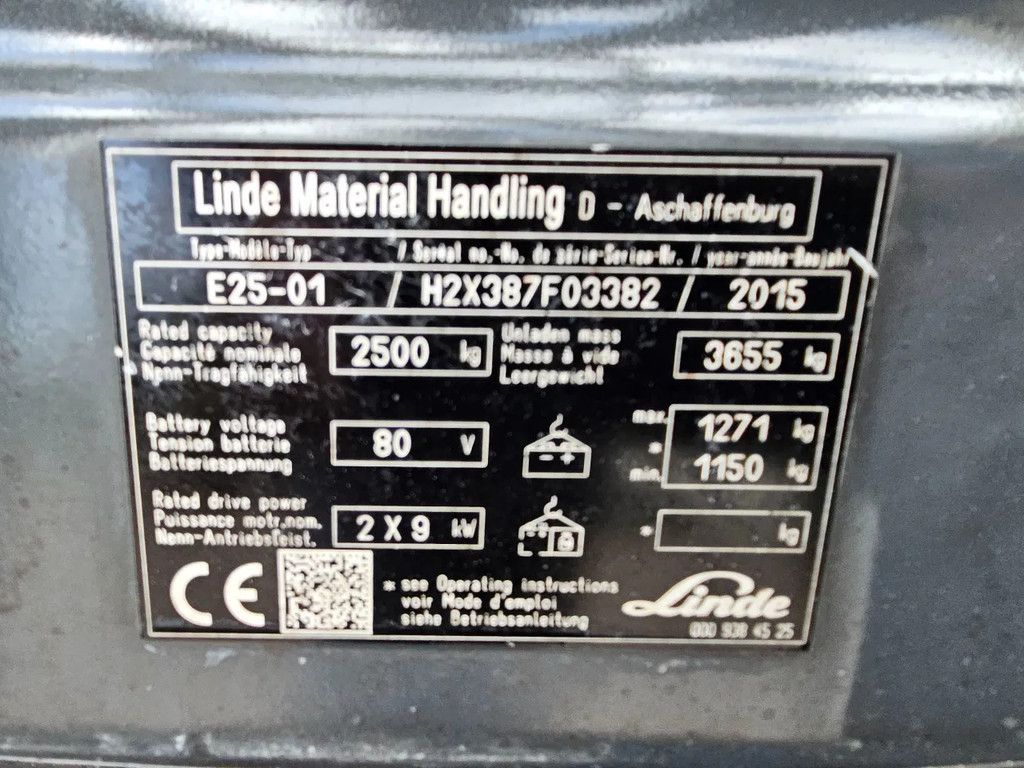 Linde Linde e25 bj 2015 accu 2022 elektrische heftruck