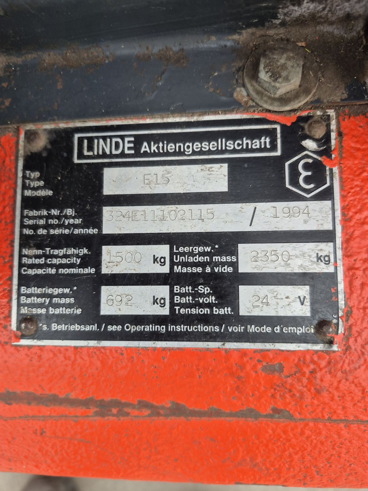Linde E15 triplex sideshift 4.270 mm accu bj 11-2021
