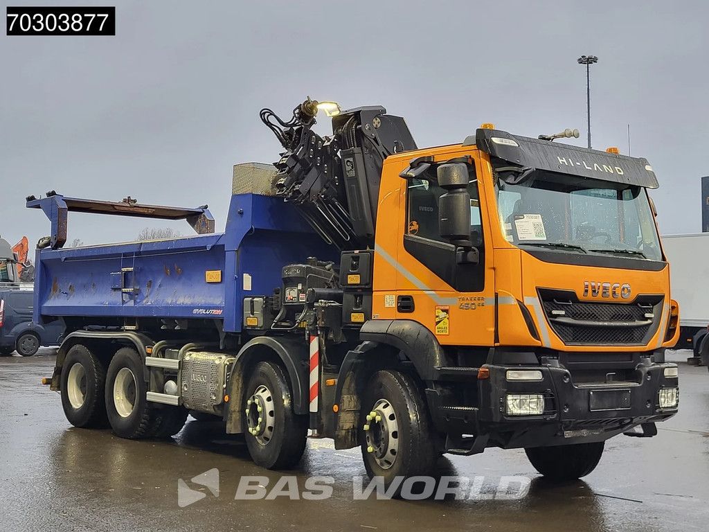 Iveco Trakker 450 8X4 HIAB 211 EP-4 Hiduo Kran Crane Big-Axle 2-Side Tipper Euro 6