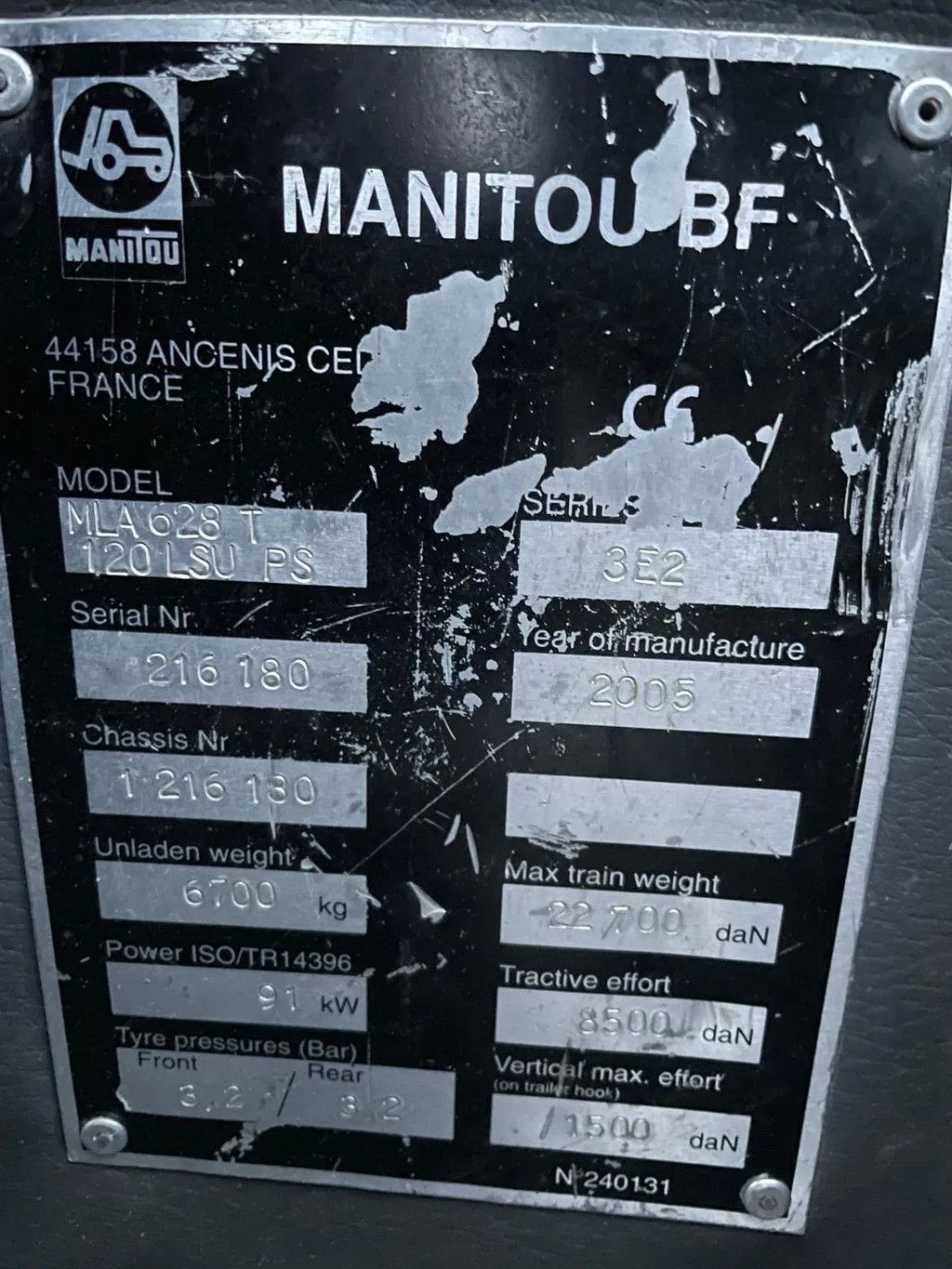 Manitou MLA 628 T Verreiker 120 LSU PS Telescoop Loader