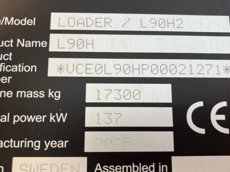 Volvo L90H H2 AGRICULTURE Dansk-maskine, Co-Pilot, LANG-BOM & med 750m