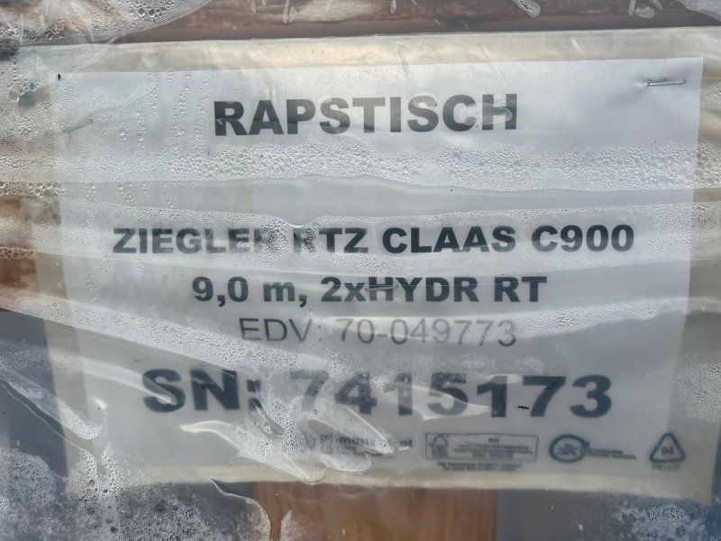 Claas 9000mm raps fortsats bord til C900 med sideknive