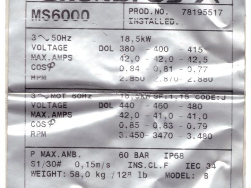 GRUNDFOS SP60/11 25 HK