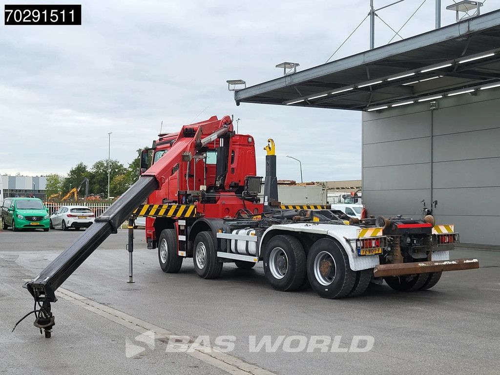 Mercedes Arocs 4145 8X4 NL-Truck HMF RCL 5300 Crane Hyva 26-51-S Hooklift Steelsuspension Big-Axle Automatic Euro 6