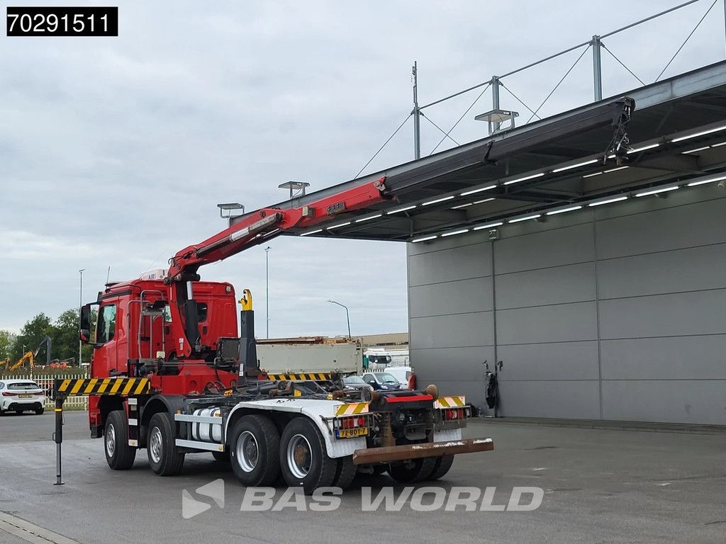 Mercedes Arocs 4145 8X4 NL-Truck HMF RCL 5300 Crane Hyva 26-51-S Hooklift Steelsuspension Big-Axle Automatic Euro 6