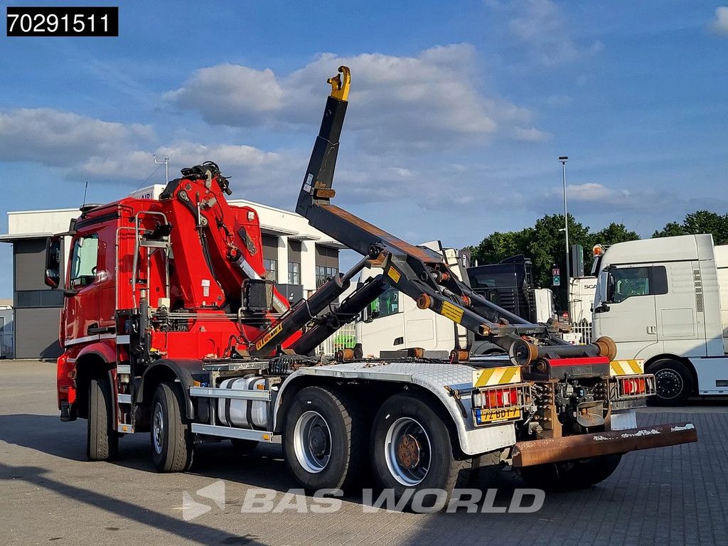Mercedes Arocs 4145 8X4 NL-Truck HMF RCL 5300 Crane Hyva 26-51-S Hooklift Steelsuspension Big-Axle Automatic Euro 6