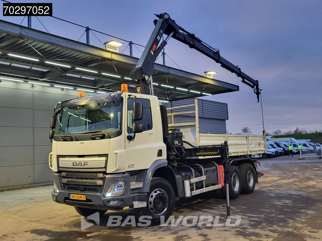 DAF CF CF 370 6X4 HIAB 144 BS-3 HIDUO Crane Kran 8m3 Tipper Big-Axle Steelsuspension Euro 6