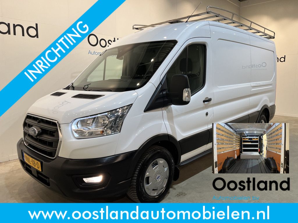 Ford Transit 330 2.0 TDCI L3H2 130 PK Trend MHEV / Servicebus / Inrichting / Euro 6 / Airco / Camera / Navigatie / Cruise Control / Trekhaak / Imperiaal / 3-Zits / 74.000 KM !!