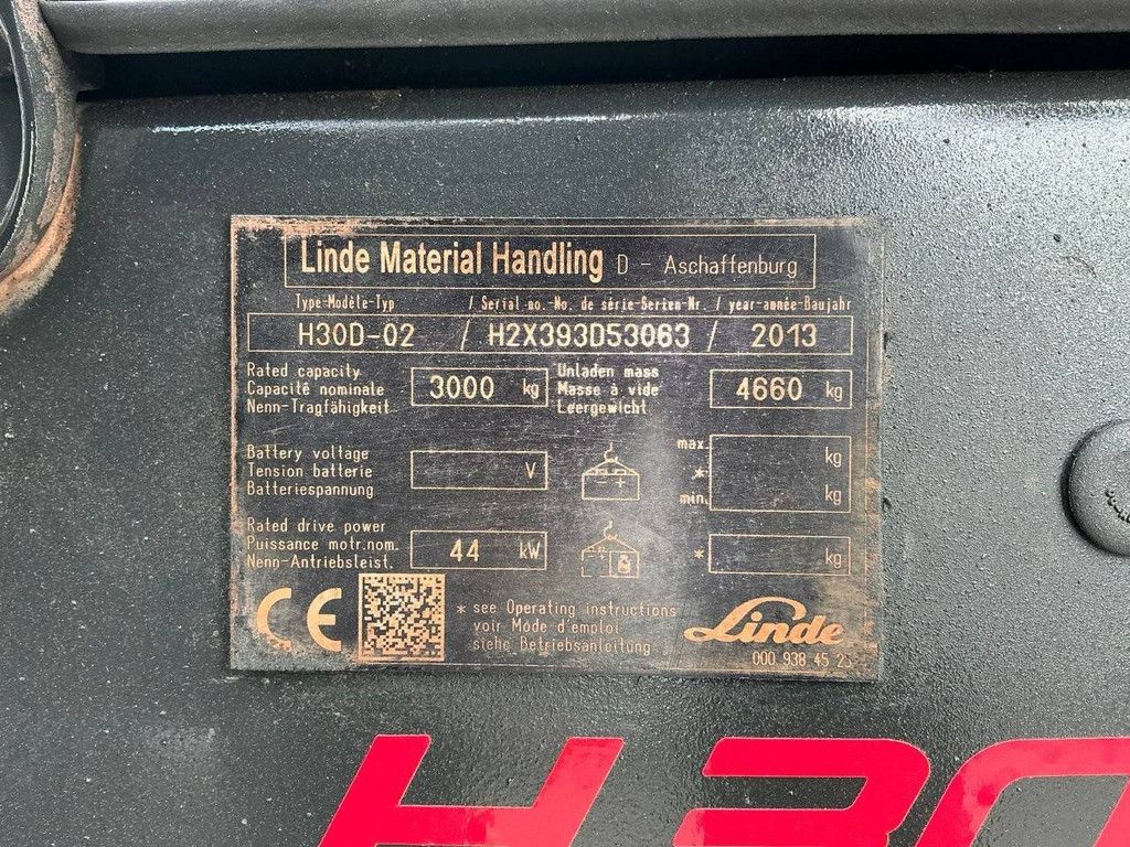 Vorkheftruck Linde H30D-02 Diesel 2013