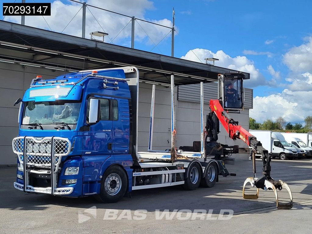 MAN TGX TGX 33.580 6X4 Palfinger Epsilon Wood crane Holztransport Retarder Navi Xenon Euro 6