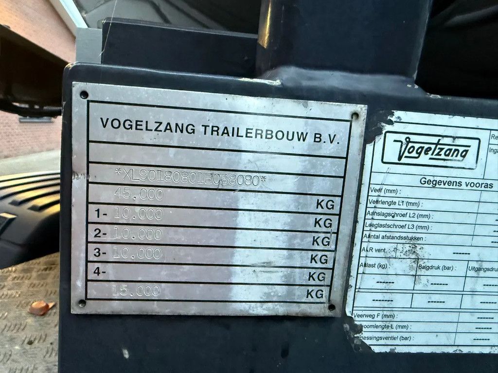 Vogelzang 36.5m3 RVS Mestoplegger Geijkte weging Bemonstering 2x Stuuras