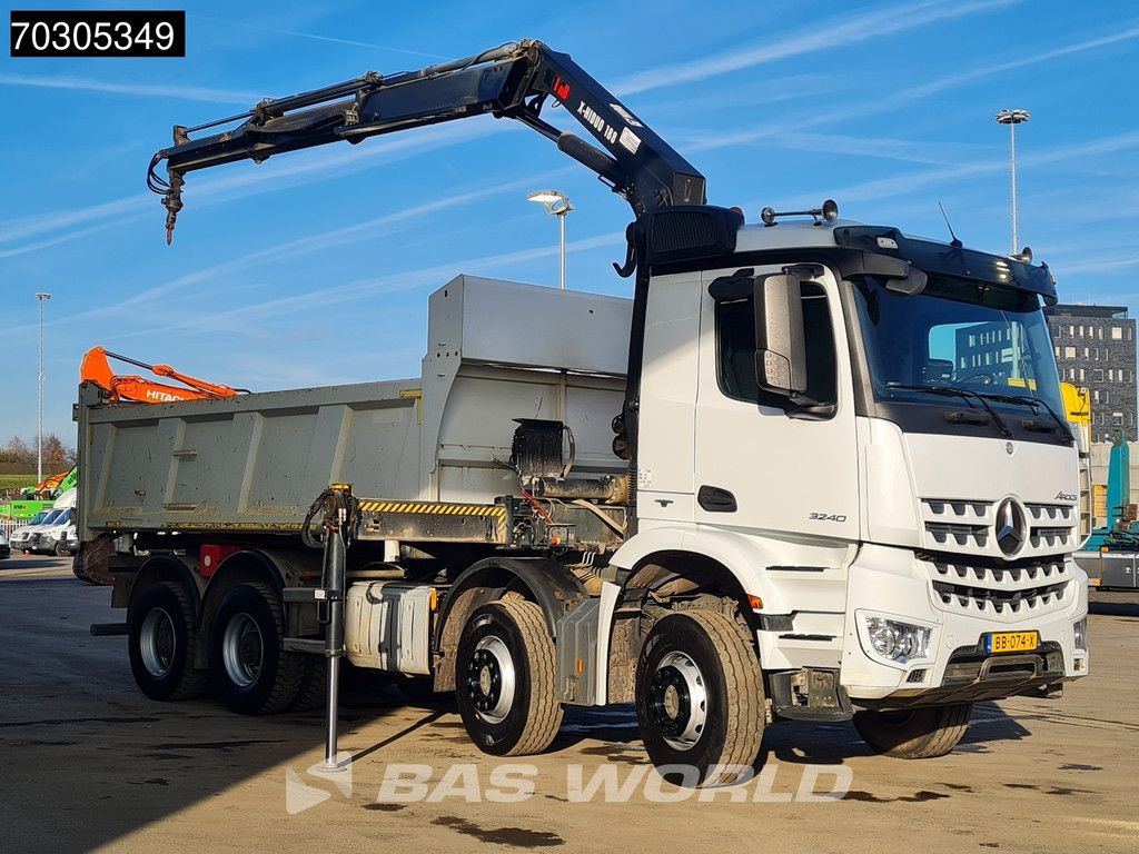 Mercedes Arocs 3240 8X4 HIAB X-HIDUO 188 E-2 Kran Crane 3-side tipper Big-Axle Euro 6