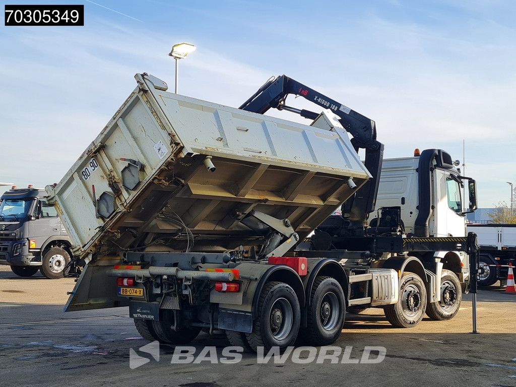 Mercedes Arocs 3240 8X4 HIAB X-HIDUO 188 E-2 Kran Crane 3-side tipper Big-Axle Euro 6
