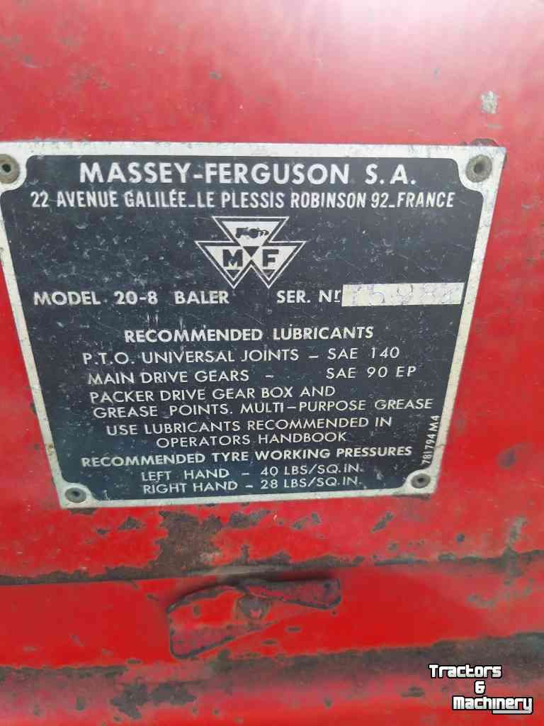 Massey Ferguson Type 20 balenpers hooipers welger