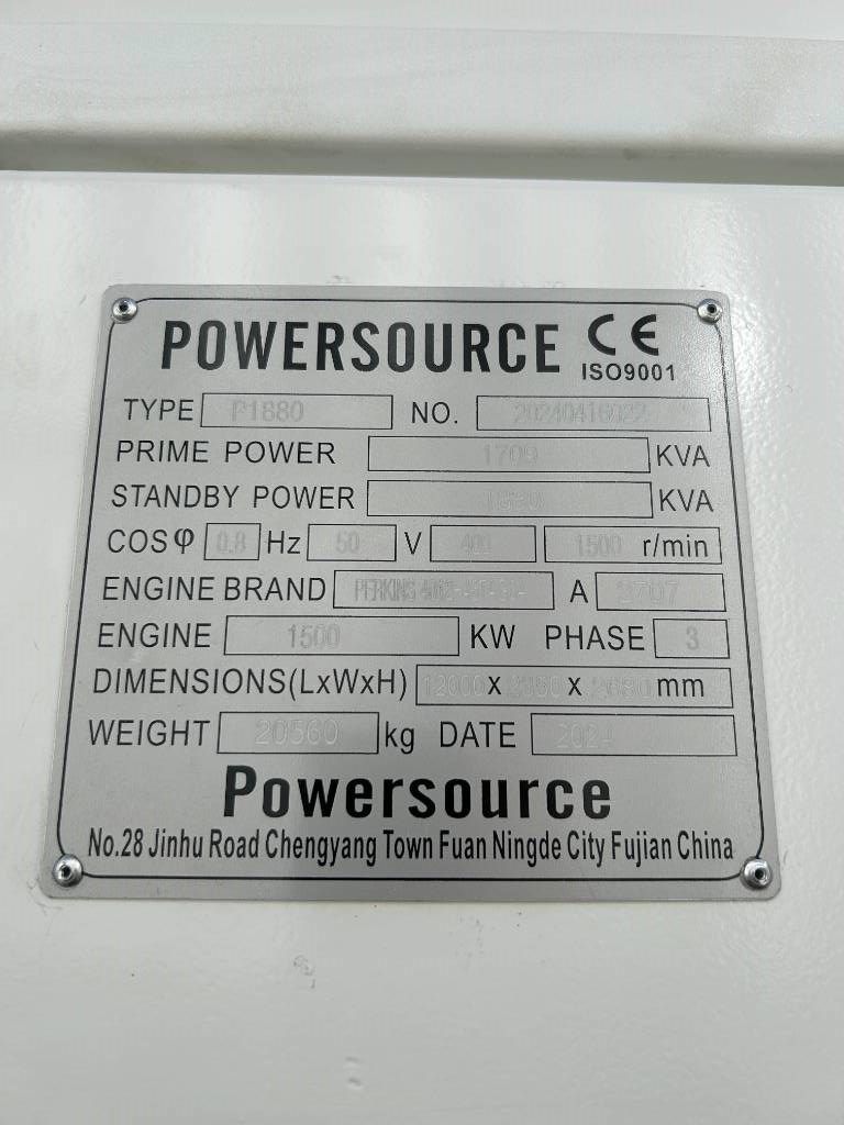 Perkins 4012-46TAG3A - 1.880 kVA Generator - DPX-19824-O