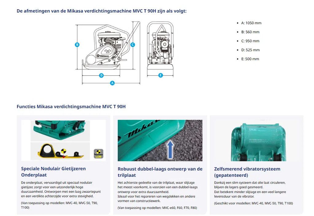 Mikasa MVC T90H trilplaat Nieuw!