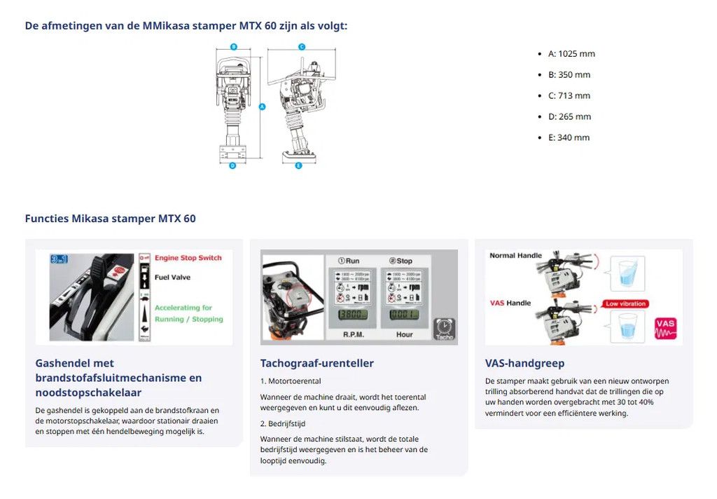 Mikasa Stamper MTX 60 stamper honda Nieuw!