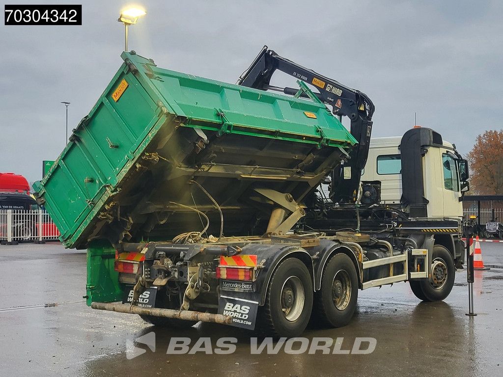 Mercedes Actros Actros 2646 6X4 HIAB 122 BS-2 HIDUO Crane Kran 3-way tipper Big-Axle Euro 5